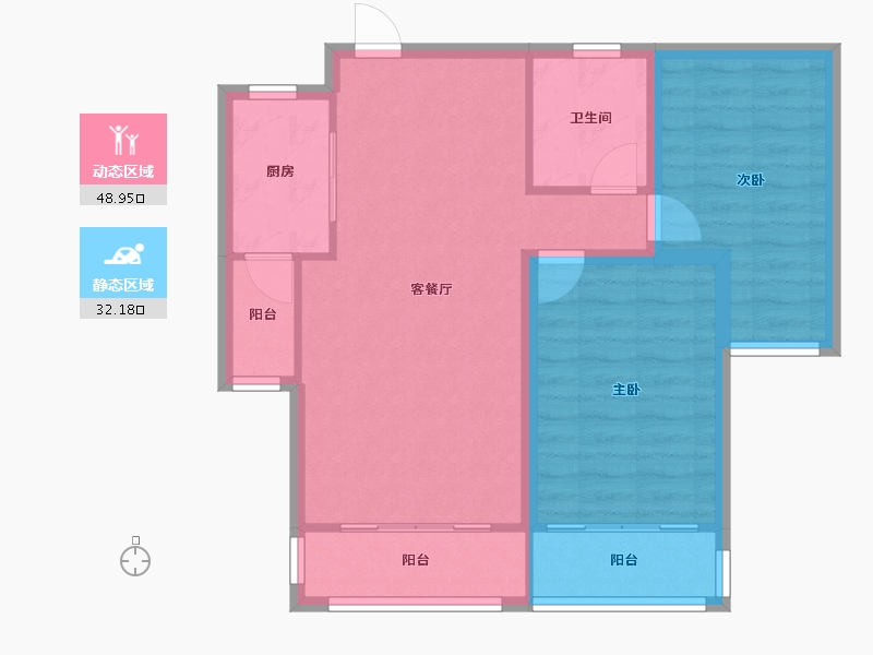 甘肃省-兰州市-重邦康城小区-72.89-户型库-动静分区