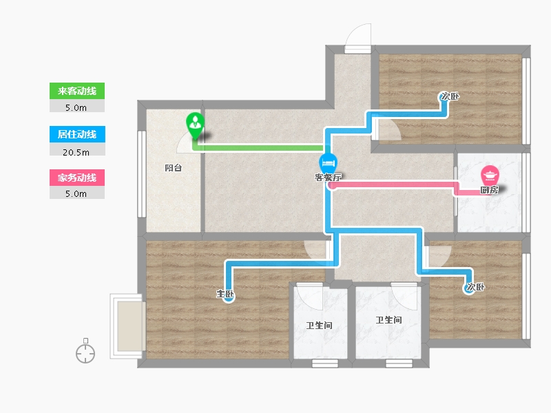 山东省-青岛市-北京城建龙樾湾-87.79-户型库-动静线