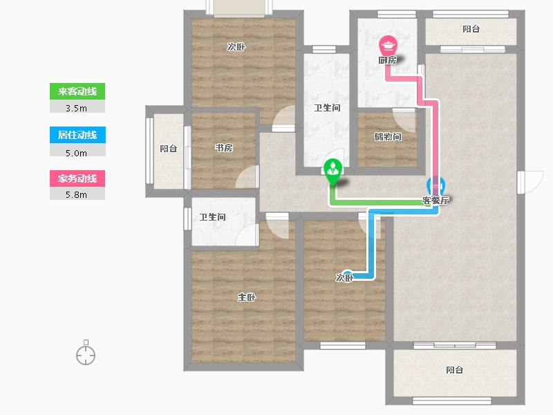 江西省-吉安市-吉福苑小区-106.00-户型库-动静线