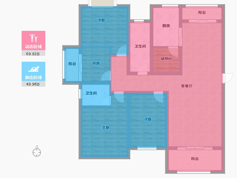 江西省-吉安市-吉福苑小区-106.00-户型库-动静分区