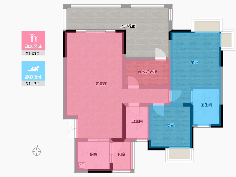 四川省-泸州市-金信世纪锦源-93.60-户型库-动静分区