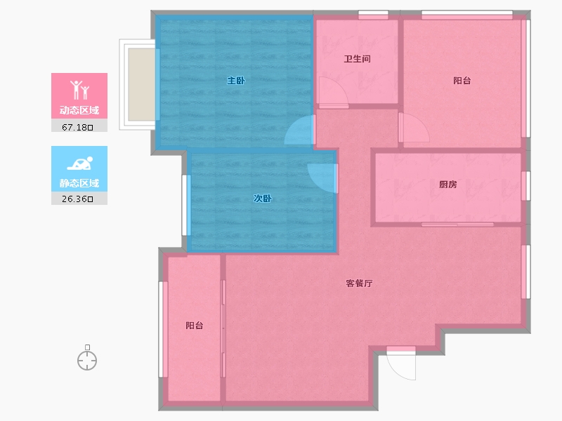 河北省-承德市-欢乐江山-86.40-户型库-动静分区