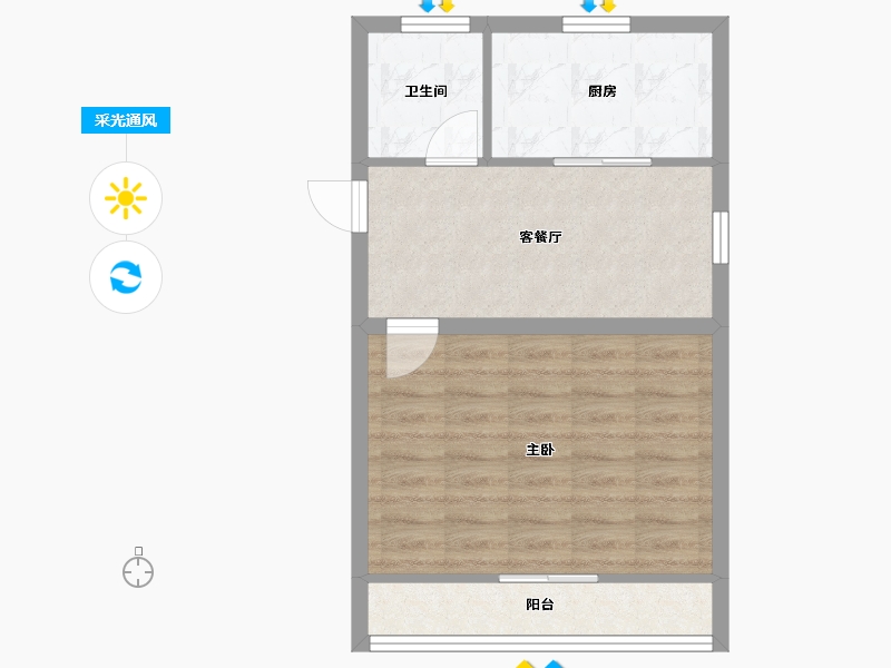 浙江省-杭州市-湘云雅苑-46.53-户型库-采光通风