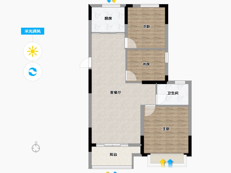 辽宁省-阜新市-日月明园-82.00-户型库-采光通风