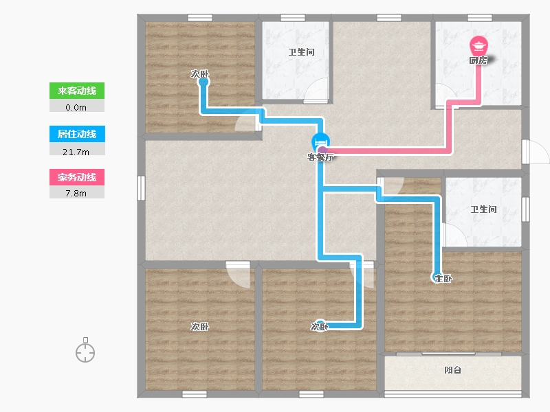 浙江省-杭州市-盛世嘉园(公寓住宅)-138.00-户型库-动静线