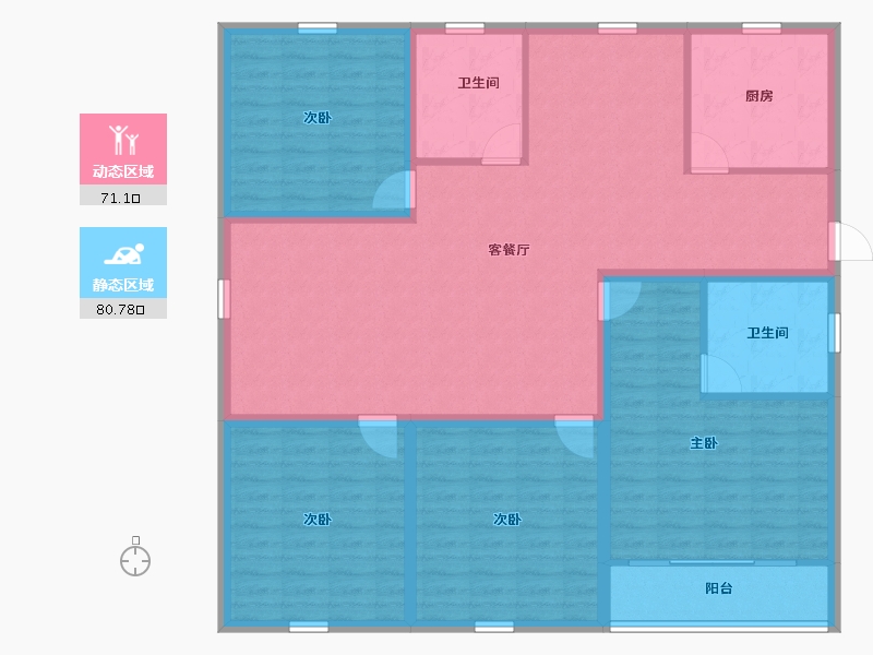 浙江省-杭州市-盛世嘉园(公寓住宅)-138.00-户型库-动静分区