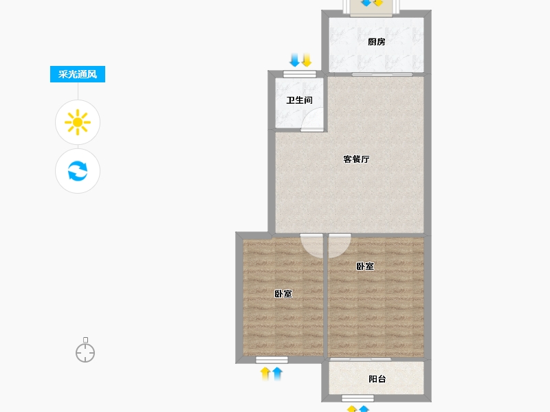 陕西省-咸阳市-秦宝小区东区-65.29-户型库-采光通风