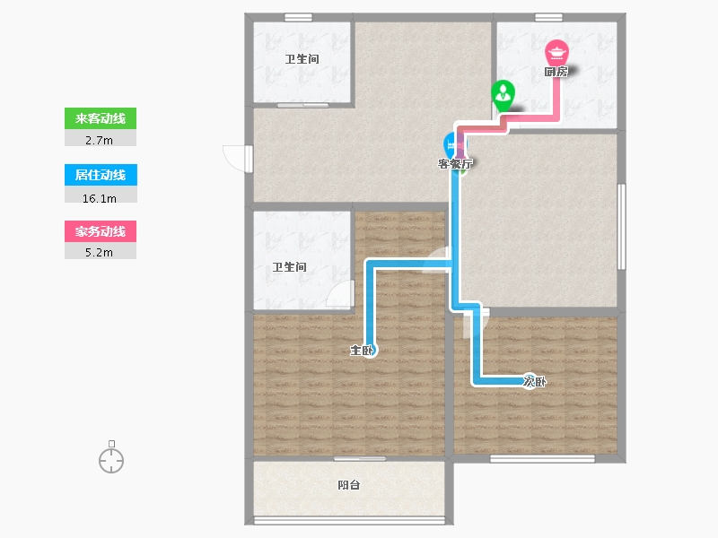 浙江省-杭州市-盛世嘉园(公寓住宅)-136.73-户型库-动静线