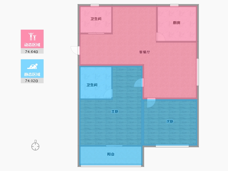 浙江省-杭州市-盛世嘉园(公寓住宅)-136.73-户型库-动静分区