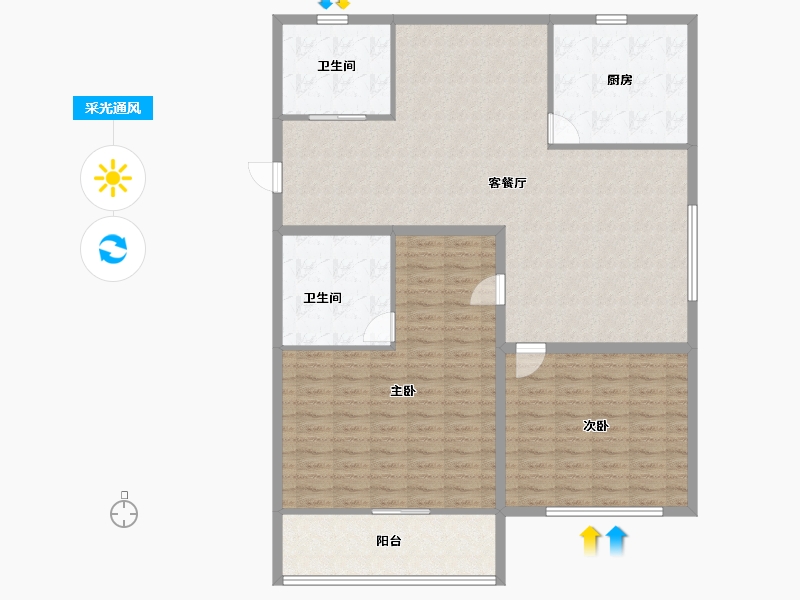 浙江省-杭州市-盛世嘉园(公寓住宅)-136.73-户型库-采光通风