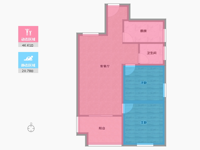 安徽省-合肥市-金辉悦府-59.97-户型库-动静分区