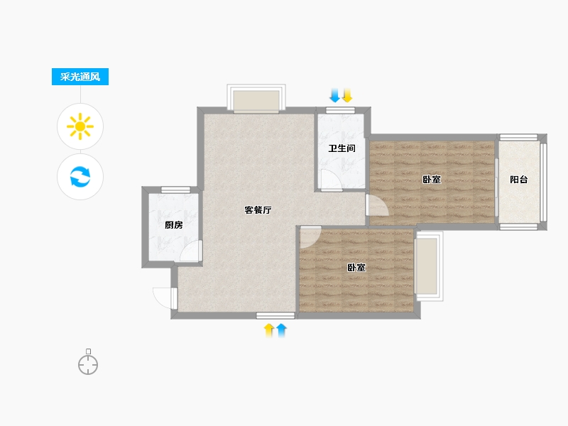 青海省-西宁市-陕安丰登小区-74.18-户型库-采光通风