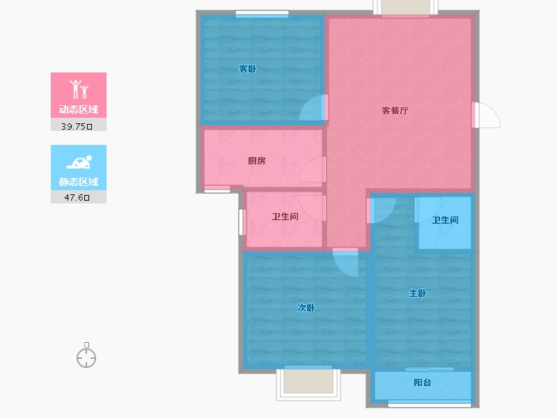 浙江省-杭州市-金域兰庭-77.76-户型库-动静分区