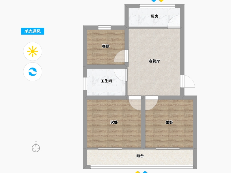 浙江省-杭州市-育才西苑-54.20-户型库-采光通风