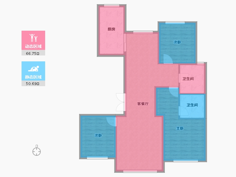 黑龙江省-哈尔滨市-融创城领域-106.00-户型库-动静分区