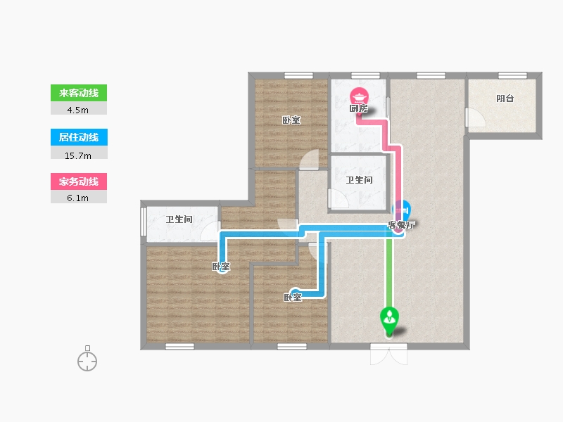 陕西省-咸阳市-奥园枫丹名郡-116.94-户型库-动静线