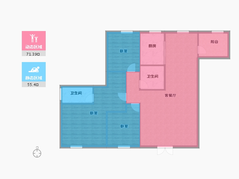 陕西省-咸阳市-奥园枫丹名郡-116.94-户型库-动静分区