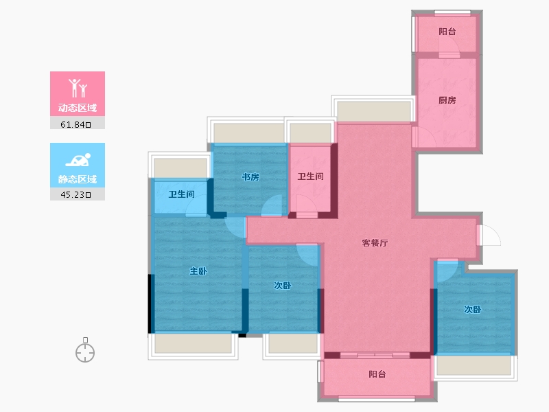 湖南省-常德市-香江悦府-94.73-户型库-动静分区