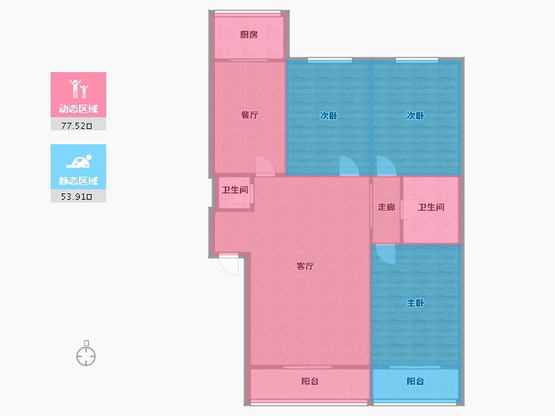 陕西省-西安市-西安市雁塔区小寨路街道永福社区-116.80-户型库-动静分区