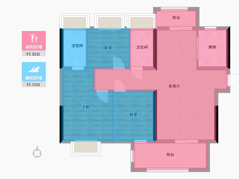 广东省-惠州市-香树和园-85.00-户型库-动静分区