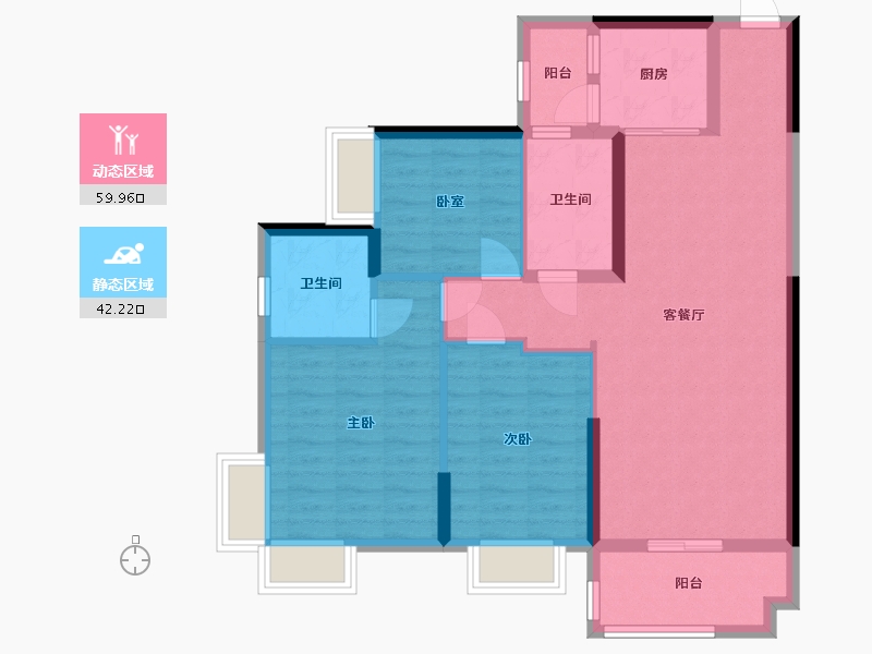 湖南省-郴州市-五岭央著-93.70-户型库-动静分区