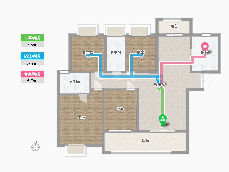 湖北省-潜江市-中南春溪集-123.20-户型库-动静线