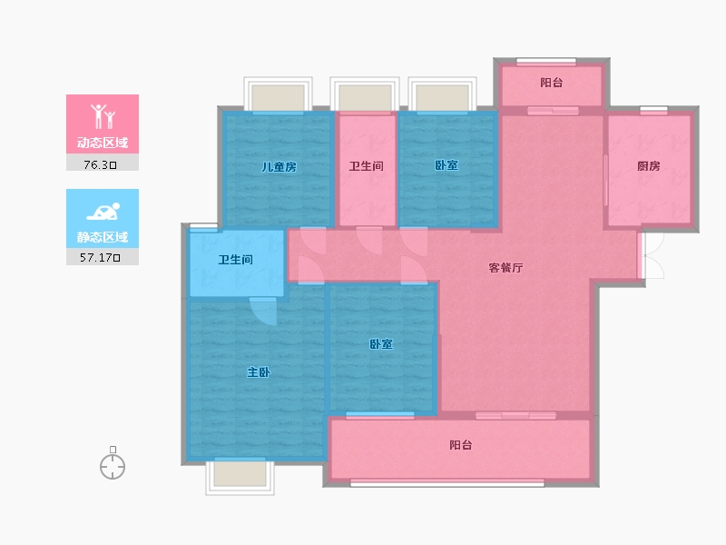 湖北省-潜江市-中南春溪集-123.20-户型库-动静分区