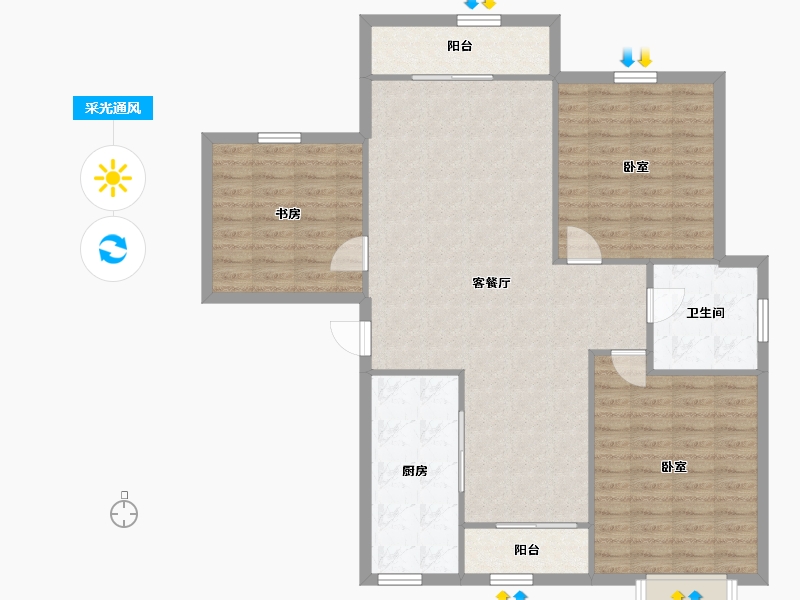 福建省-厦门市-金鸡亭花园小区-109.58-户型库-采光通风