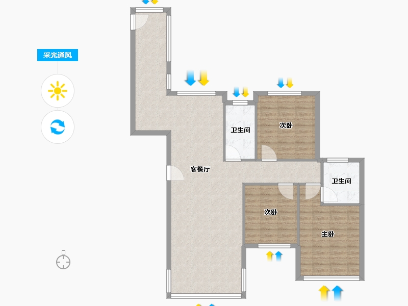 湖南省-常德市-华电新城-100.00-户型库-采光通风