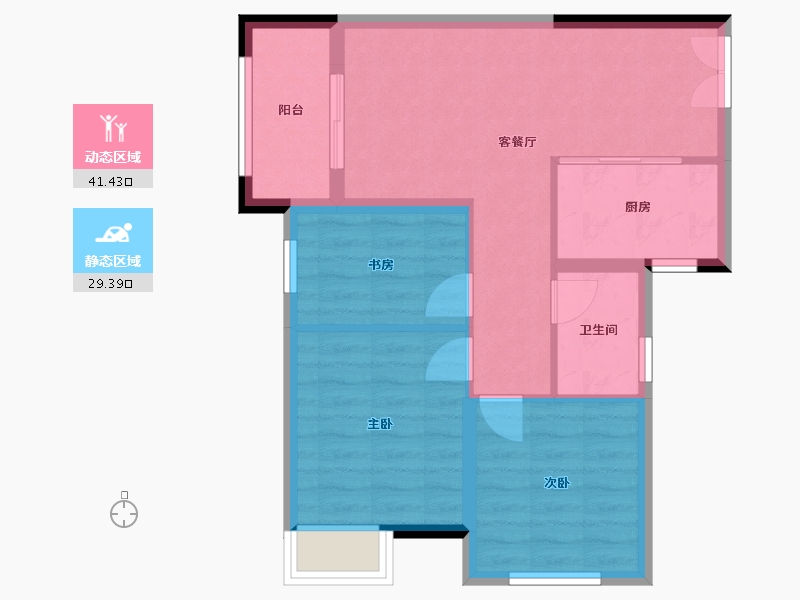 河南省-郑州市-汇泉西悦城-62.40-户型库-动静分区