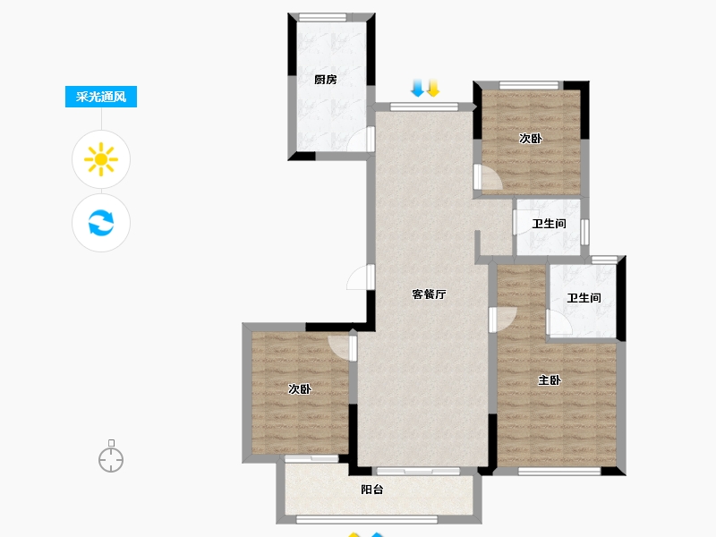 安徽省-池州市-太平鸟西湖家园-97.00-户型库-采光通风