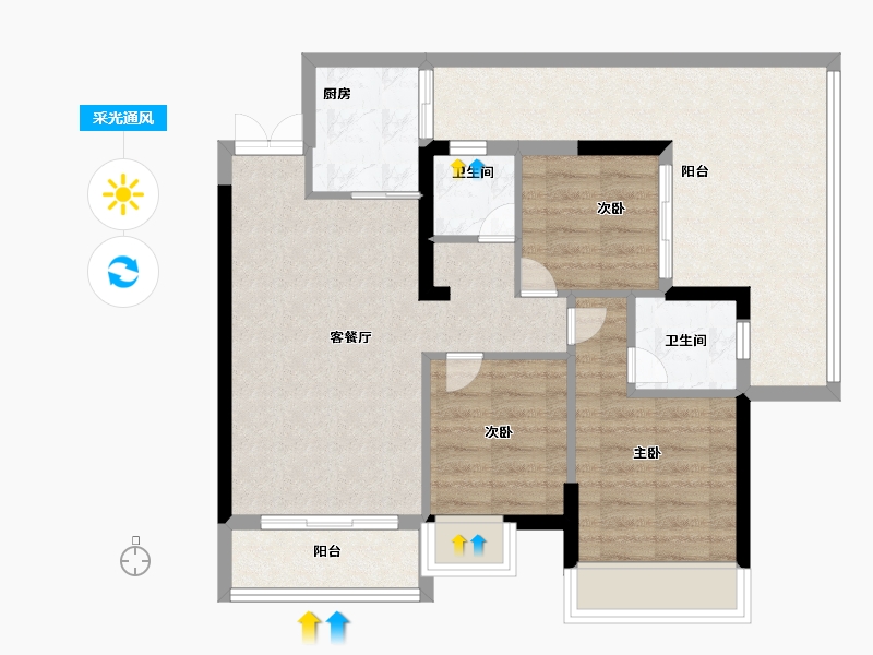 贵州省-贵阳市-中环国际-79.99-户型库-采光通风