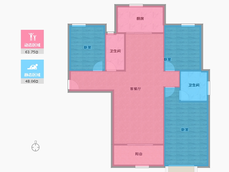 陕西省-咸阳市-金科世界城-102.68-户型库-动静分区