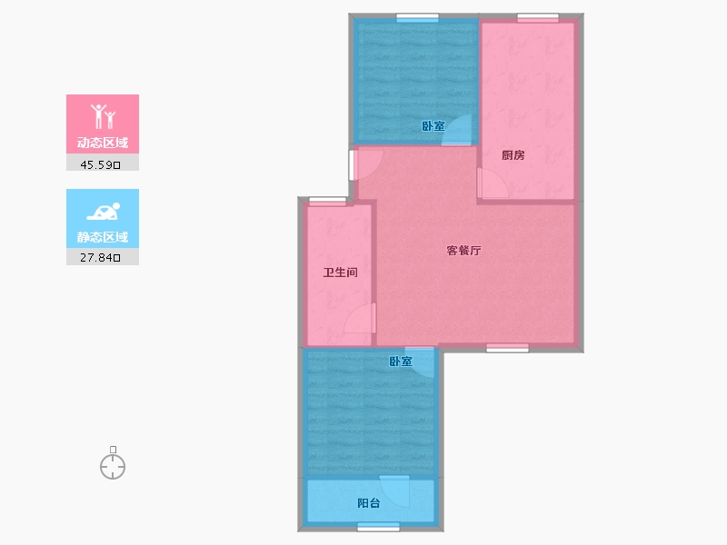 陕西省-咸阳市-秦宝小区东区-66.68-户型库-动静分区