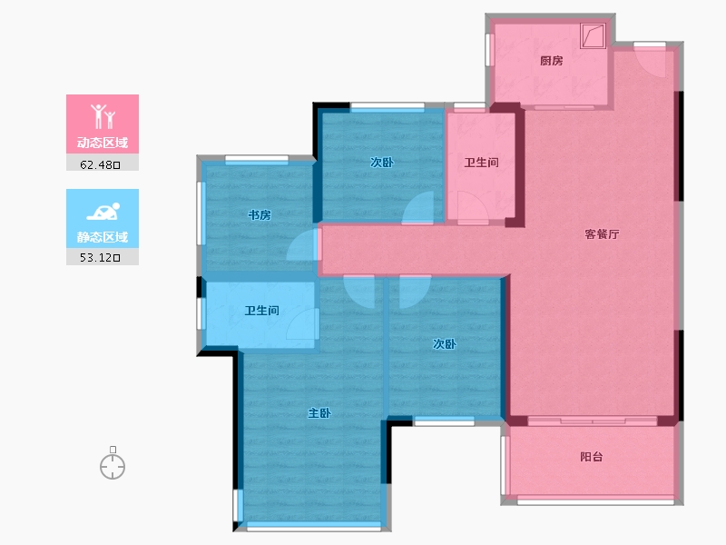 广西壮族自治区-贵港市-华泰荣御-101.52-户型库-动静分区