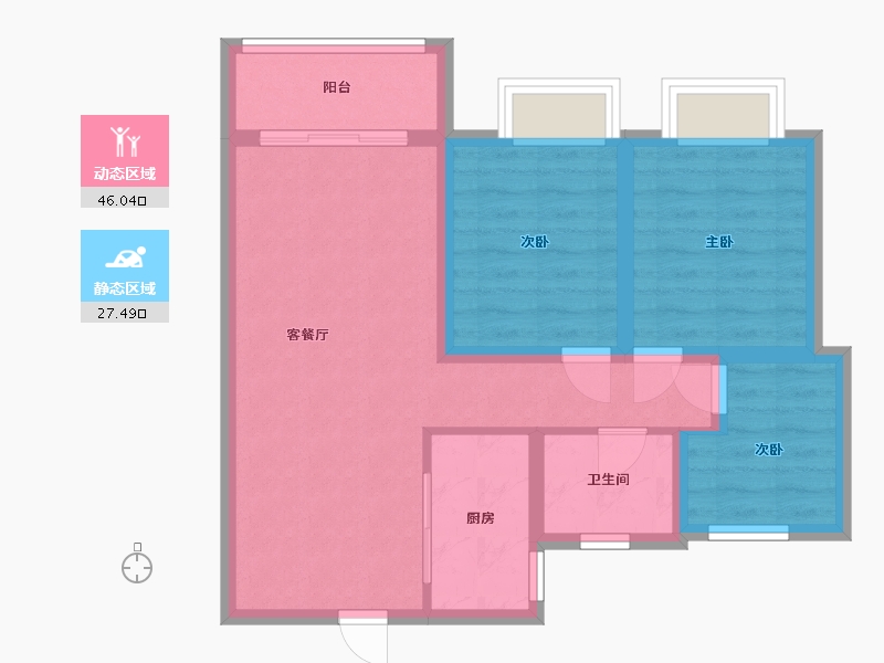 安徽省-宿州市-沈苑小区-75.68-户型库-动静分区