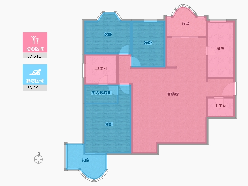 陕西省-西安市-枫叶新都市-127.67-户型库-动静分区