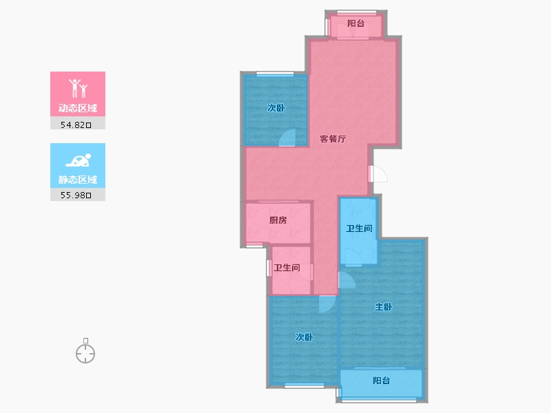 山东省-济南市-鲁能领秀城-九区-108.00-户型库-动静分区