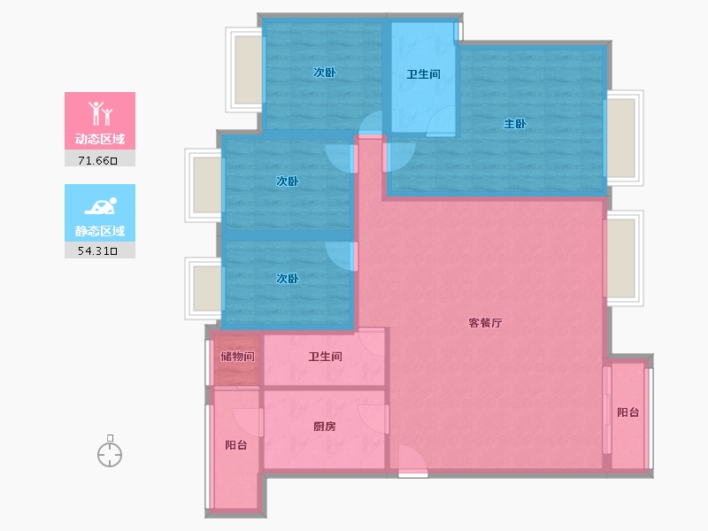 四川省-成都市-银都花园-113.28-户型库-动静分区