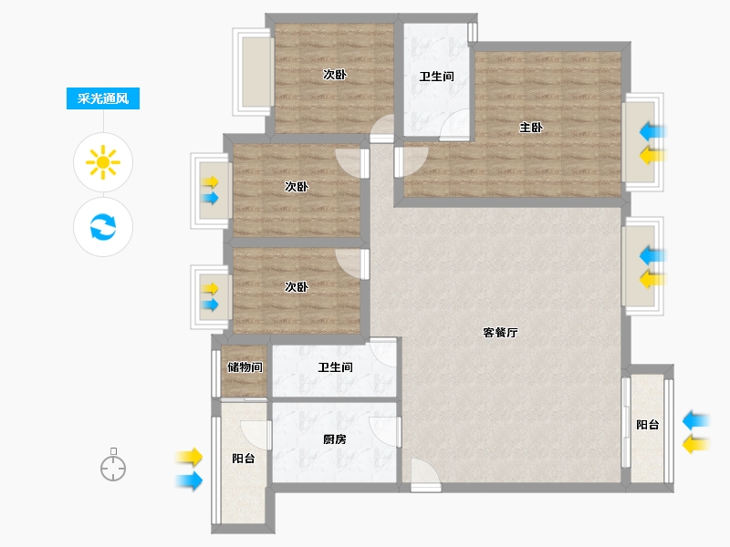 四川省-成都市-银都花园-113.28-户型库-采光通风