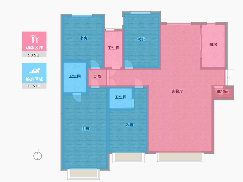 甘肃省-兰州市-中广宜景湾尚城-184.83-户型库-动静分区