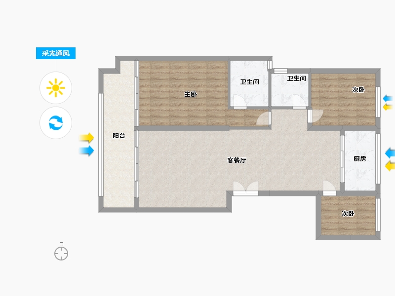 河南省-信阳市-罗山桃李春风-98.38-户型库-采光通风