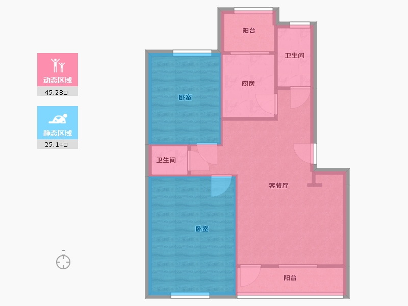 山东省-济南市-南全福老东区-63.56-户型库-动静分区