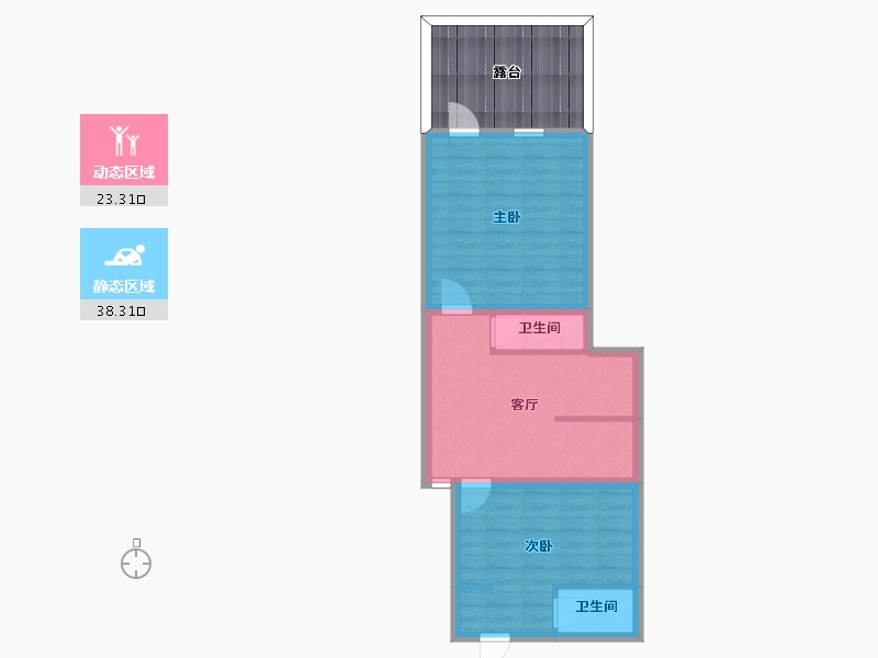 浙江省-杭州市-环西新村-65.57-户型库-动静分区