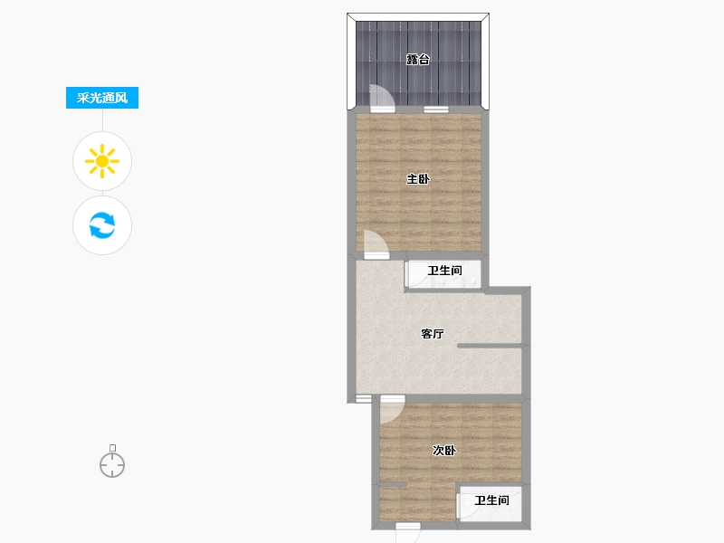 浙江省-杭州市-环西新村-65.57-户型库-采光通风