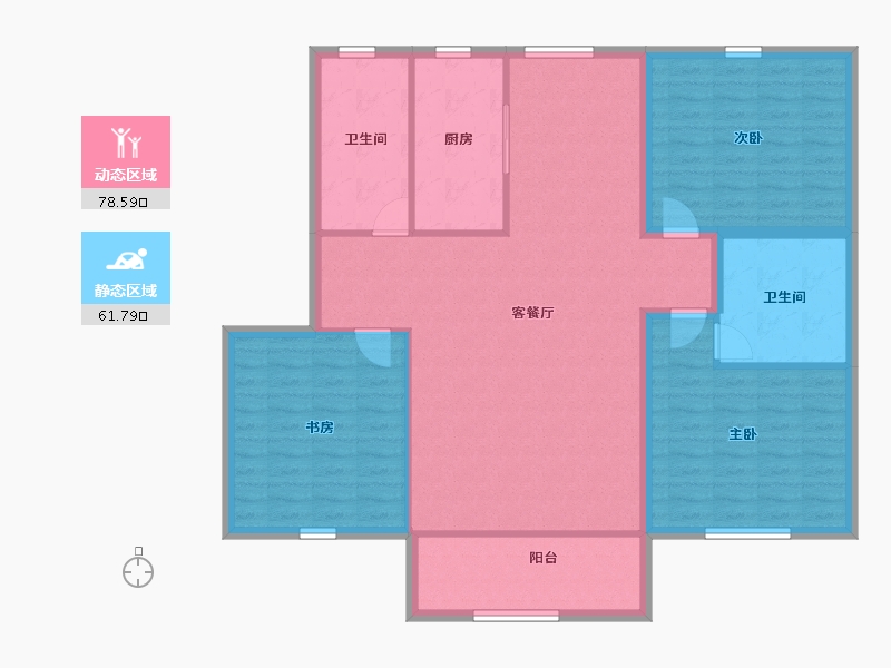 浙江省-杭州市-盛世嘉园(公寓住宅)-128.06-户型库-动静分区