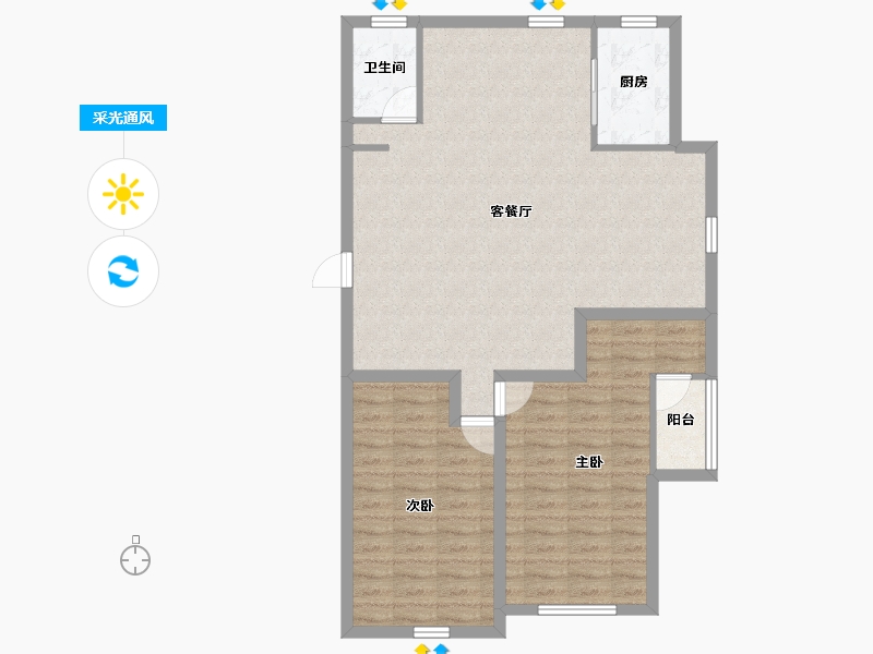 浙江省-杭州市-昆仑红苹果-92.37-户型库-采光通风