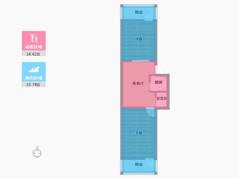 浙江省-杭州市-环西新村-44.35-户型库-动静分区