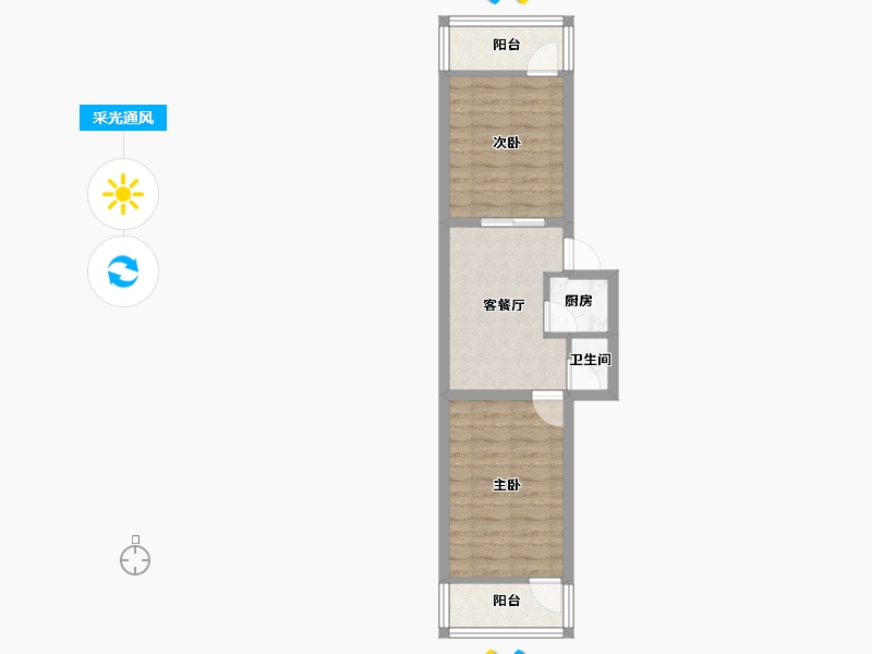 浙江省-杭州市-环西新村-44.35-户型库-采光通风