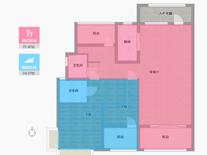 广东省-梅州市-万达华府-105.60-户型库-动静分区